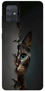 Чехол на Samsung Galaxy A71 Кот-подглядыватель v2 фото 1 из 1
