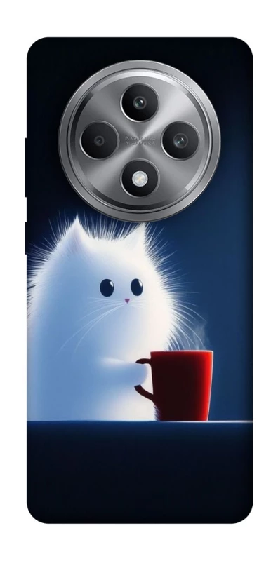 Чехол на Oppo Reno 12 F 4G Чехол кот с кофе фото 1 из 1