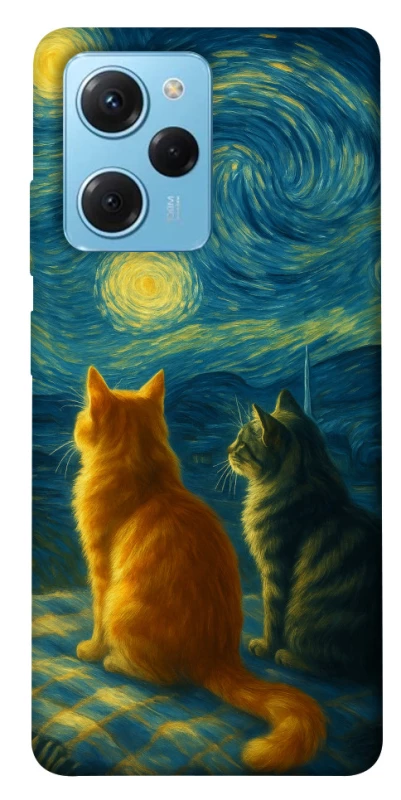 Чохол на Xiaomi Poco X5 Pro 5G Cats under the stars фото 1 з 1