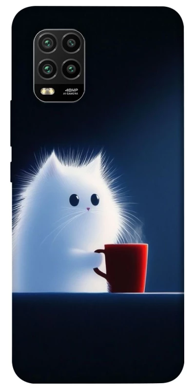 Чехол на Xiaomi Mi 10 Lite Чехол кот с кофе фото 1 из 1