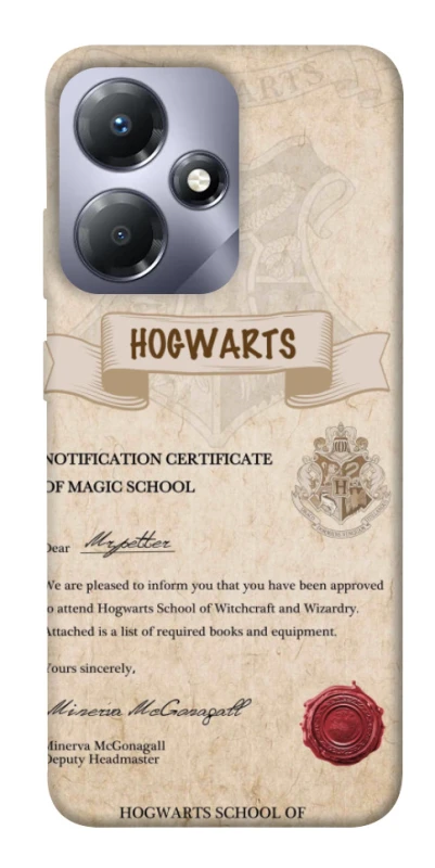 Чехол на Infinix Hot 30i The Hogwarts acceptance letter фото 1 из 1
