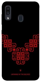 Чехол на Samsung Galaxy A20 / A30 Черно-красная вышиванка фото 1 из 1