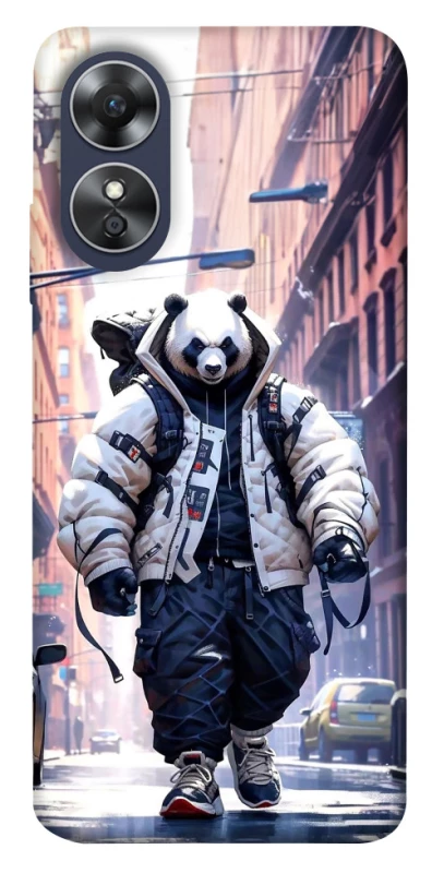 Чехол на Oppo A17 Панда курьер фото 1 из 1