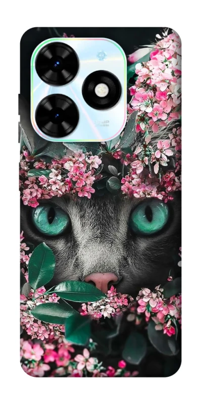 Чохол на TECNO Spark Go 2024 Кіт в квітах фото 1 з 1
