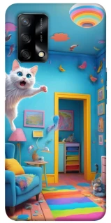Чохол на Oppo A74 4G crazy cat фото 1 з 1