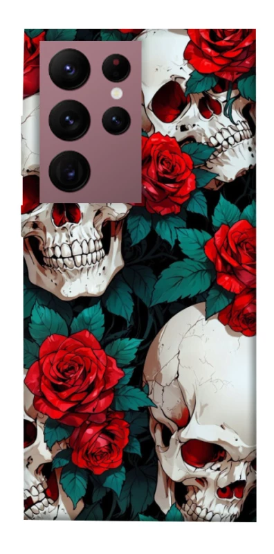 Чохол на Samsung Galaxy S22 Ultra skull and rose фото 1 з 1