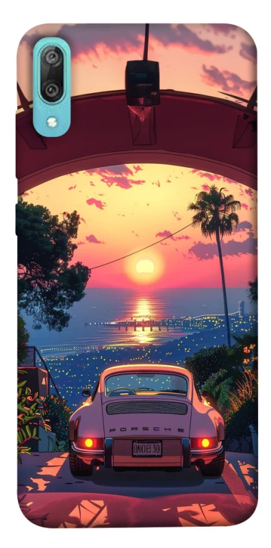 Чехол на Huawei Y6 Pro (2019) Porsche at sunset фото 1 из 1
