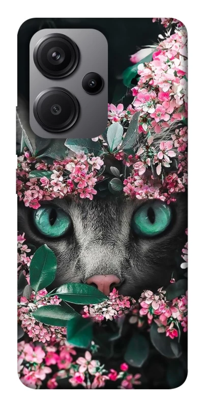 Чохол на Xiaomi Redmi Note 13 Pro+ Кіт в квітах фото 1 з 1