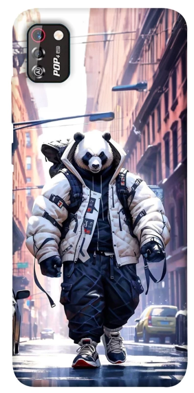 Чехол на TECNO POP 4 Pro Панда курьер фото 1 из 1