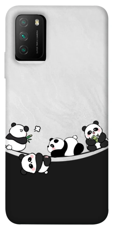 Чехол на Xiaomi Poco M3 Four pandas фото 1 из 1