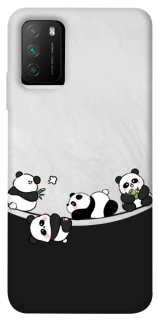 Чехол на Xiaomi Poco M3 Four pandas фото 1 из 1