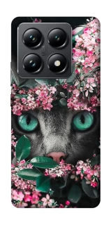 Чохол на Xiaomi 14T Pro Кіт в квітах фото 1 з 1
