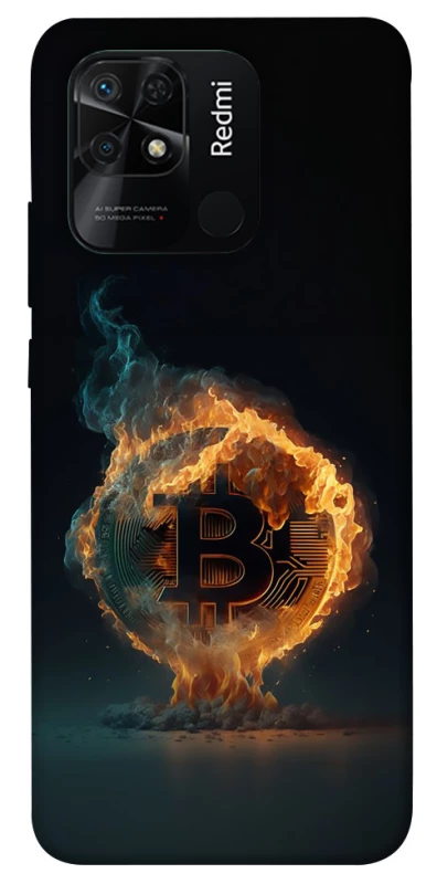 Чохол на Xiaomi Redmi 10C Fire Bitcoin фото 1 з 1