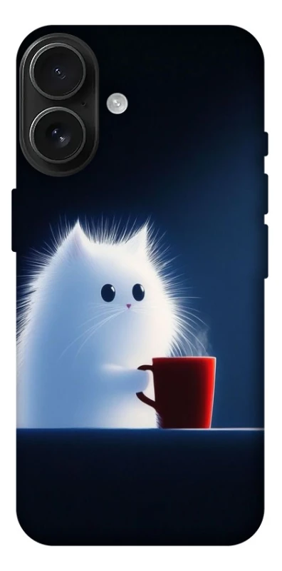 Чехол на Apple iPhone 17 (6.3") Чехол кот с кофе фото 1 из 1