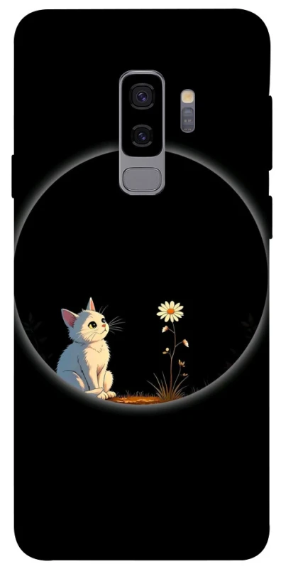 Чехол на Samsung Galaxy S9+ Cat and flower фото 1 из 1