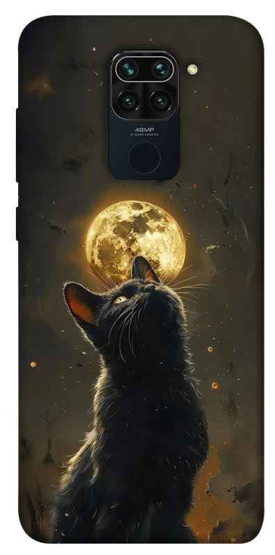 Чехол на Xiaomi Redmi Note 9 / Redmi 10X Кот под луной v2 фото 1 из 1