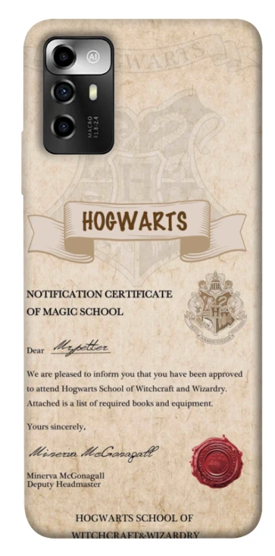 Чехол на ZTE Blade A72 The Hogwarts acceptance letter фото 1 из 1