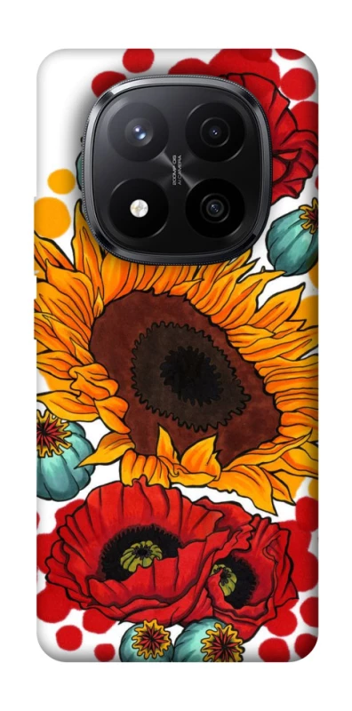 Чехол на Xiaomi Redmi Note 14 Pro+ 5G Подсолнечники и маки фото 1 из 1