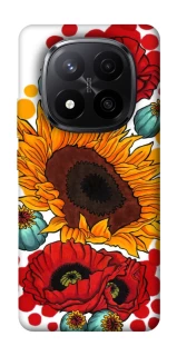 Чехол на Xiaomi Redmi Note 14 Pro+ 5G Подсолнечники и маки фото 1 из 1