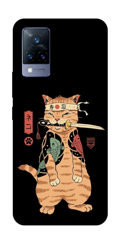 Чохол на Vivo V21 Кіт-самурай фото 1 з 1