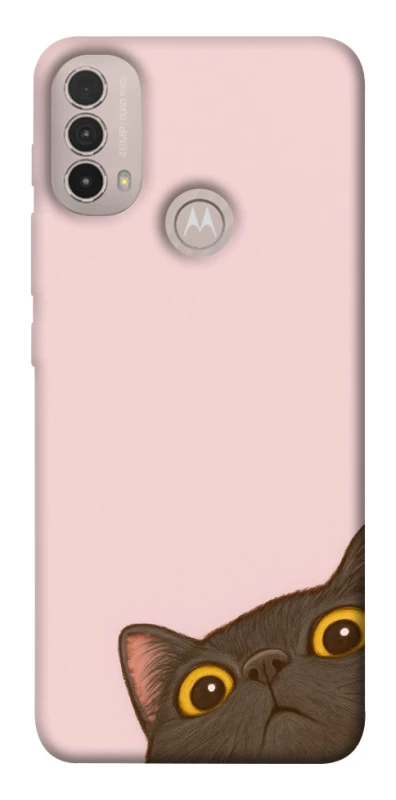 Чохол на Motorola Moto E40 Peeping cat фото 1 з 1