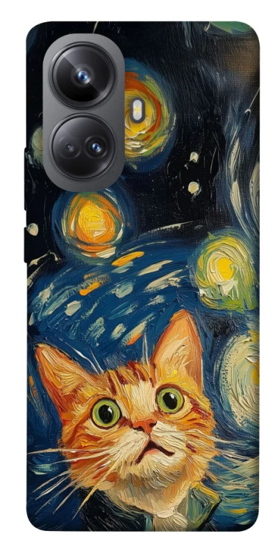 Чехол на Realme 10 Pro+ paint cat фото 1 из 1