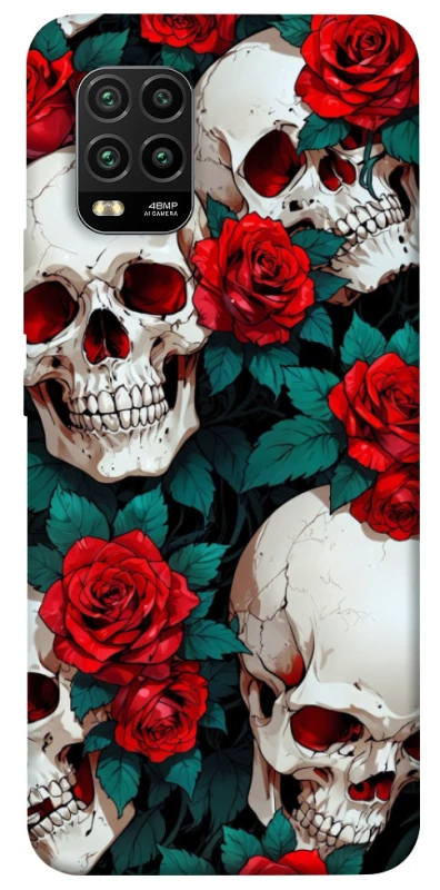 Чохол на Xiaomi Mi 10 Lite skull and rose фото 1 з 1