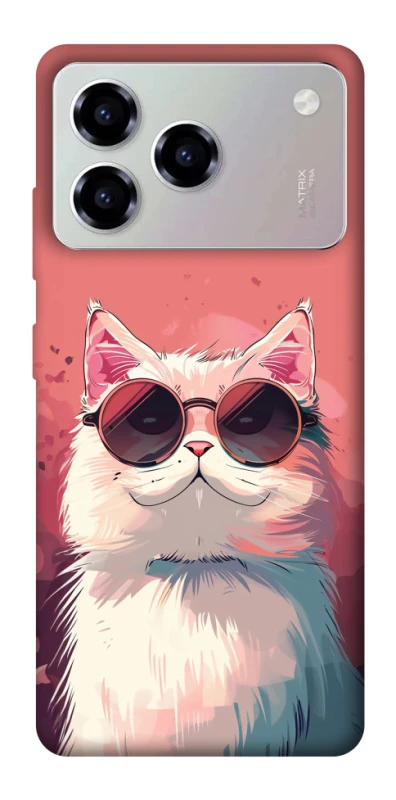 Чехол на ZTE Blade A76 Сat with glasses фото 1 из 1