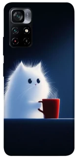 Чехол на Xiaomi Poco M4 Pro 5G Чехол кот с кофе фото 1 из 1