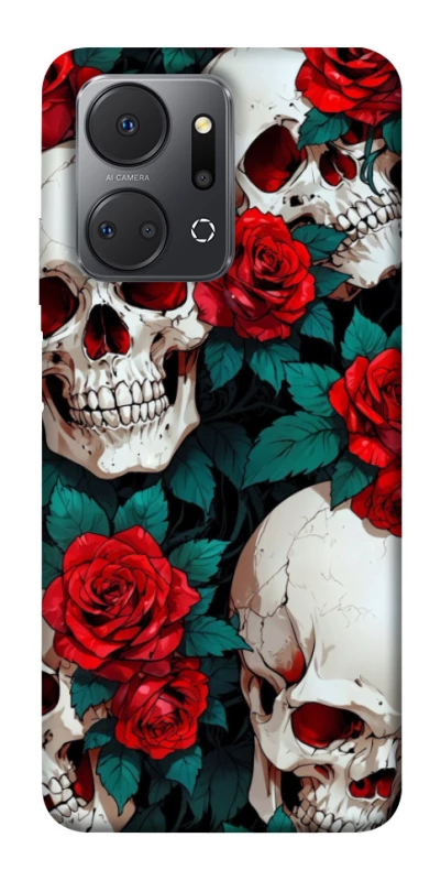 Чохол на Huawei Honor X7a skull and rose фото 1 з 1