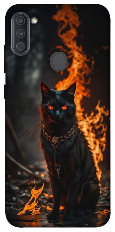 Чехол на Samsung Galaxy A11 Огненный кот фото 1 из 1