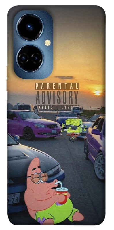 Чехол на TECNO Camon 19 Pro Патрик на гонках фото 1 из 1