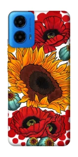Чохол на Motorola Moto G45 Соняшники та маки фото 1 з 1