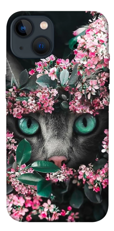 Чохол на Apple iPhone 13 (6.1") Кіт в квітах фото 1 з 1