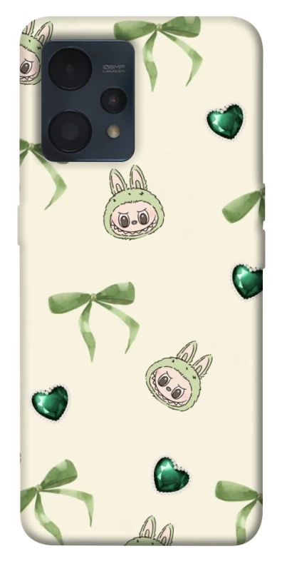 Чохол на Realme 9 4G / 9 Pro+ Labubu Green Heart фото 1 з 1
