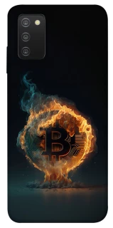 Чехол на Samsung Galaxy A03s Fire Bitcoin фото 1 из 1