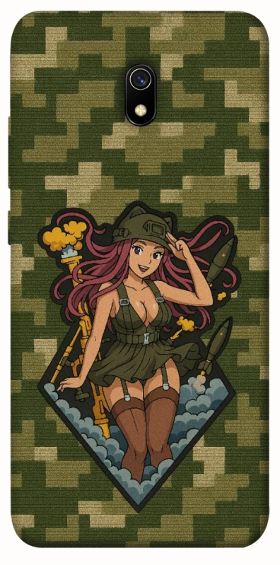 Чохол на Xiaomi Redmi 8a Military Waifu фото 1 з 1