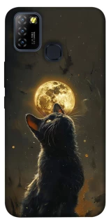 Чехол на Infinix Hot 10 Lite Кот под луной v2 фото 1 из 1