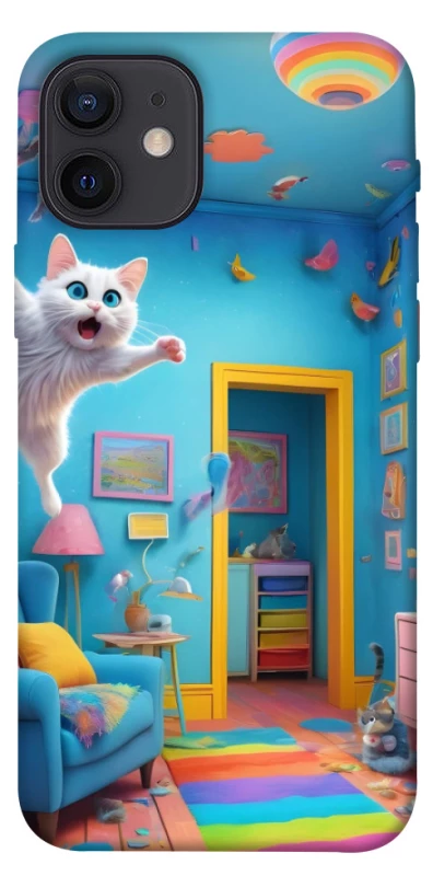 Чехол на Apple iPhone 12 (6.1") crazy cat фото 1 из 1