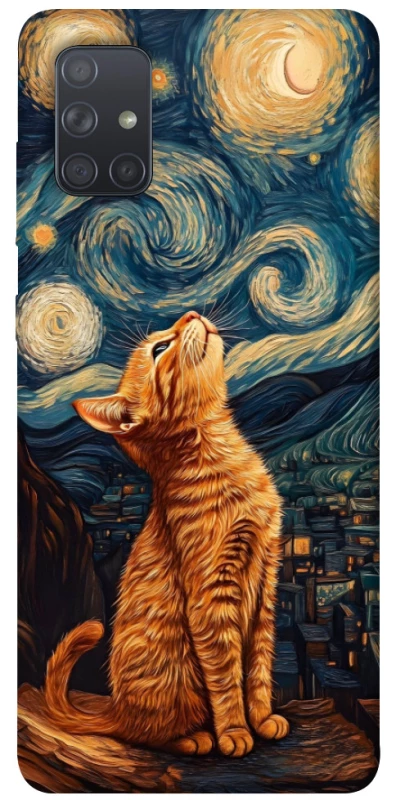 Чохол на Samsung Galaxy A71 van gogh cat фото 1 з 1