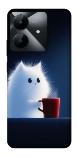 Чехол на Realme Note 60x Чехол кот с кофе фото 1 из 1
