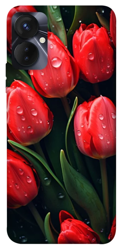 Чохол на TECNO Spark 9 Pro Червоні тюльпани фото 1 з 1