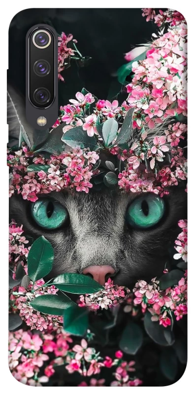 Чехол на Xiaomi Mi 9 SE Кот в цветах фото 1 из 1