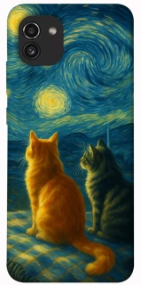 Чехол на Samsung Galaxy A03 Cats under the stars фото 1 из 1