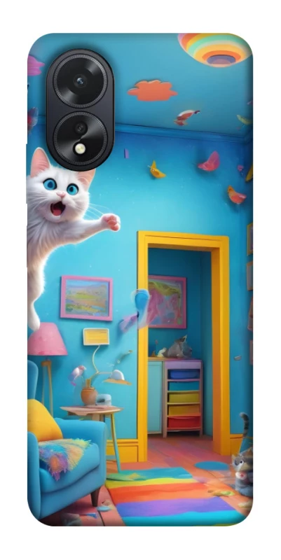Чохол на Oppo A38 crazy cat фото 1 з 1