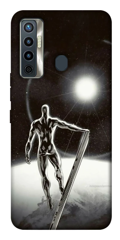 Чехол на TECNO Camon 17 Серебряный сёрфер фото 1 из 1