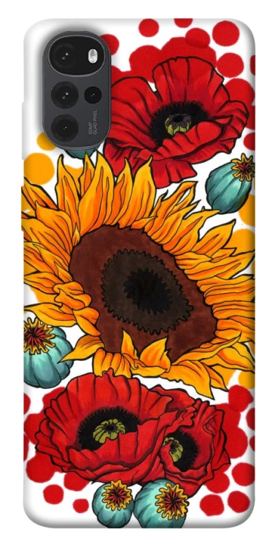 Чохол на Motorola Moto G22 Соняшники та маки фото 1 з 1