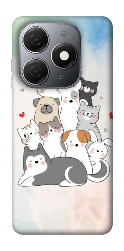 Чохол на TECNO Spark 20 Funny Pets ver.2 фото 1 з 1