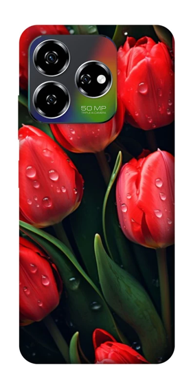 Чохол на ZTE Nubia V60 Червоні тюльпани фото 1 з 1