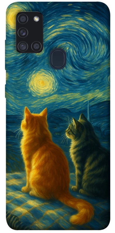 Чохол на Samsung Galaxy A21s Cats under the stars фото 1 з 1